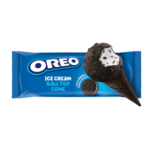 Oreo Ice Cream Ball Top Cone Food